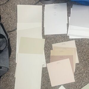 Assorted Neutral Color paint peel and stick samples- 20 total.